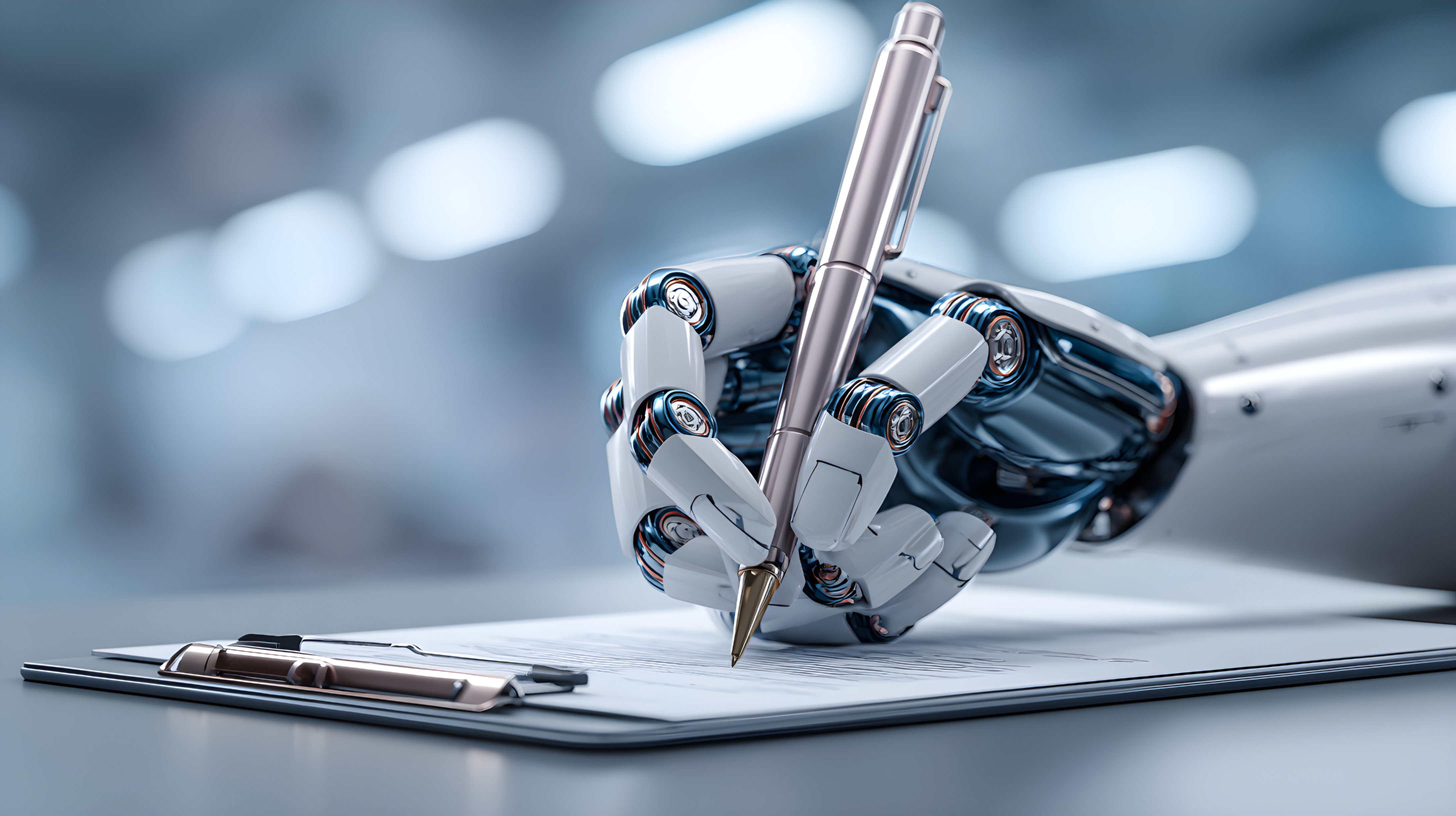 A robot writing