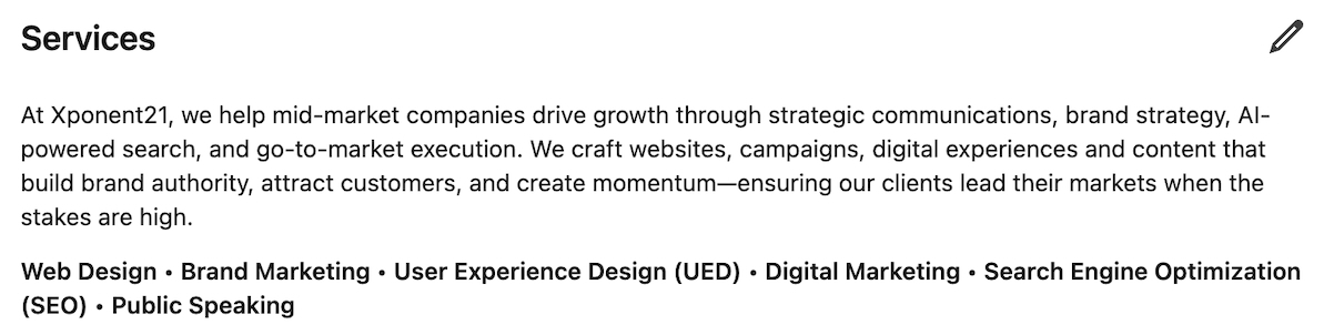 Screenshot of a section of Will Melton's LinkedIn profile.