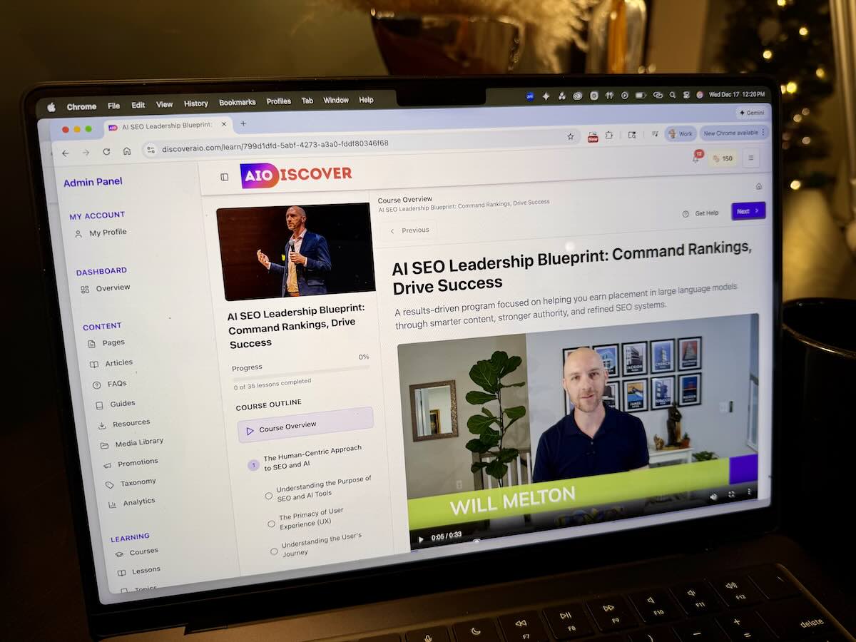 The AI SEO Leadership Blueprint Course is live on Discover AIO